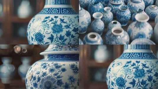 青花瓷陶瓷器皿素材高清在线视频素材下载