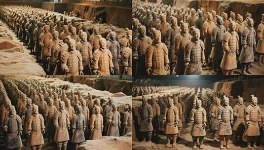西安博物馆秦始皇兵马俑高清在线视频素材下载