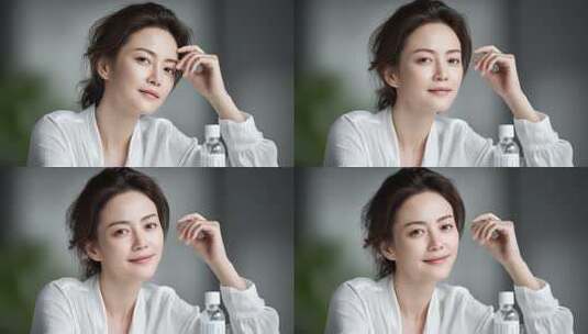 知性优雅女性肌肤护理与健康生活方式高清在线视频素材下载