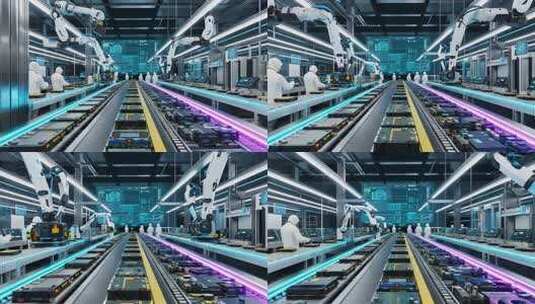 工厂自动化生产线场景高清在线视频素材下载