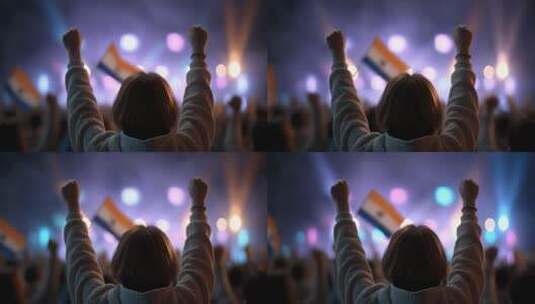 欢呼雀跃的人群庆祝胜利时刻高清在线视频素材下载