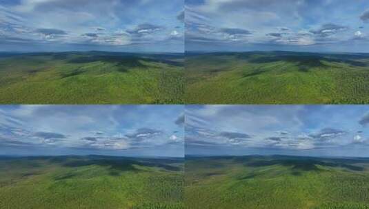 大兴安岭森林绿色山岭自然景观高清在线视频素材下载