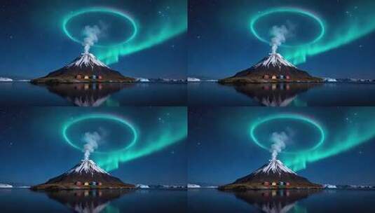 雪山极光夜景视频素材高清在线视频素材下载