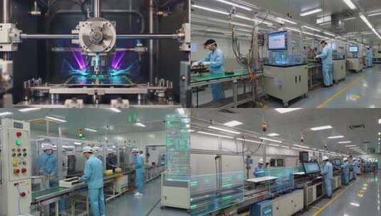 工厂工人操作生产线高清在线视频素材下载