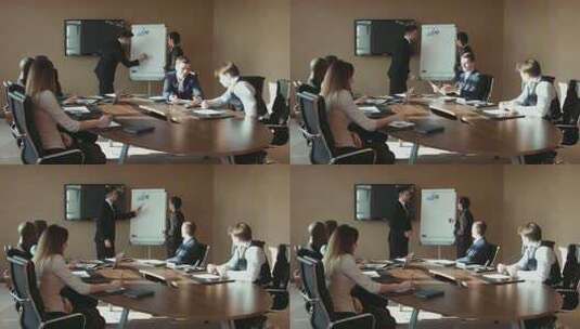 商业交流项目探讨项目合作办公室开会高清在线视频素材下载