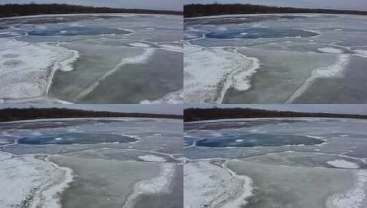 冬季结冰湖面全景高清在线视频素材下载