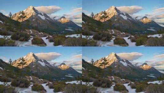 雪山自然风光全景高清在线视频素材下载