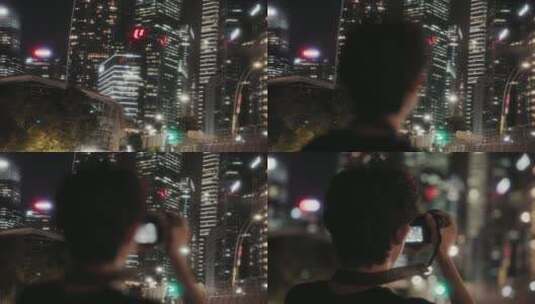 城市夜晚高楼大厦夜景素材高清在线视频素材下载