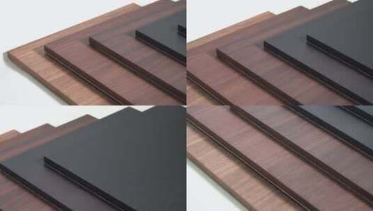 4K实拍深色系木纹板材展示高清在线视频素材下载
