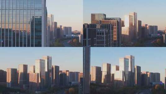 4k航拍山东济南城市日出高清在线视频素材下载