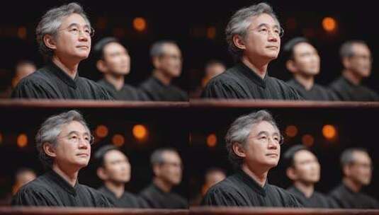 资深专家学者深思熟虑向上看高清在线视频素材下载