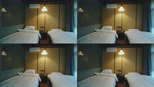 酒店标准间室内场景高清在线视频素材下载