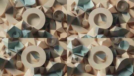 几何形状3D渲染抽象背景高清在线视频素材下载