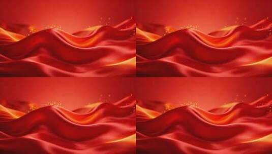 红色飘动绸带背景素材高清在线视频素材下载