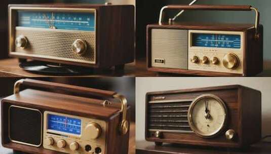 复古木质收音机视频演示高清在线视频素材下载