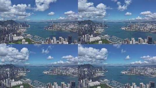 香港维多利亚港航拍高清在线视频素材下载