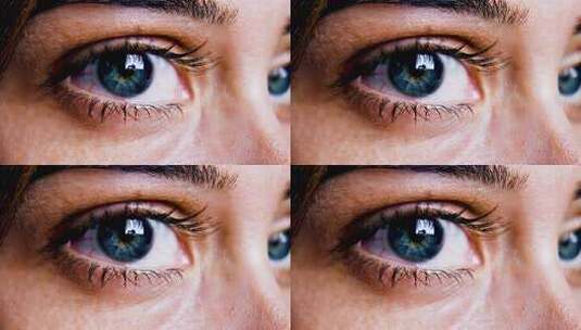 女性眼睛微距特写高清在线视频素材下载