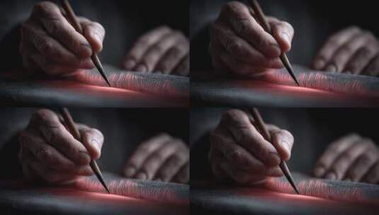 笔尖下的艺术线条在纸上舞动高清在线视频素材下载