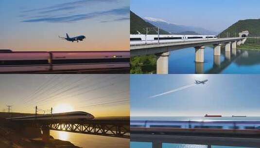 高铁城市与自然的交通交响高清在线视频素材下载