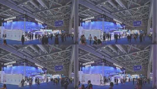 第八届进博会1.1医疗器械及医药保健展区高清在线视频素材下载