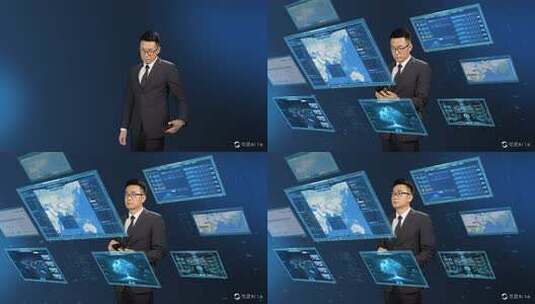 智慧科技屏幕数智平台视频对话框高清AE视频素材下载