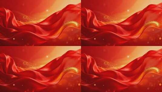 飘动的红色绸带背景素材高清在线视频素材下载