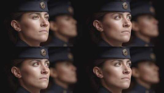 庄严肃穆的人民警察形象特写高清在线视频素材下载