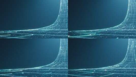 蓝色调3D数字连接数据流动图高清在线视频素材下载