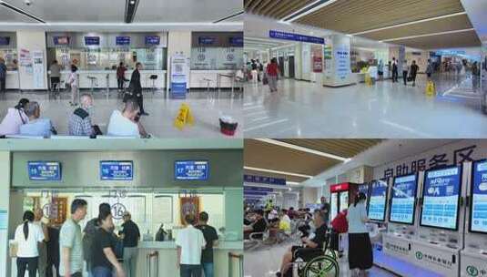 老百姓医院看病挂号排队就医医院人群高清在线视频素材下载