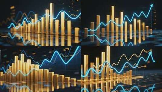 金融经济数据图表素材高清在线视频素材下载