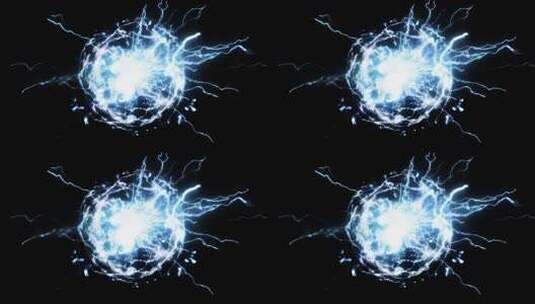 蓝色闪电能量球特效高清在线视频素材下载