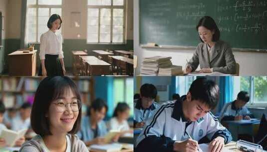 教室中学生微笑的瞬间高清在线视频素材下载