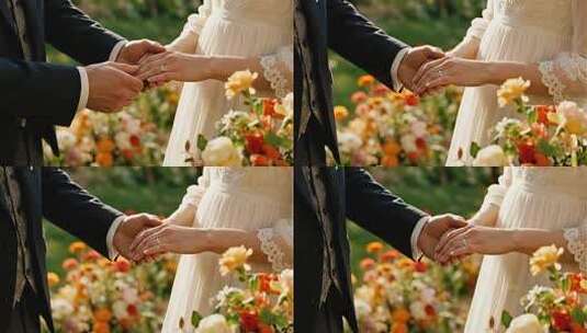 七夕节婚礼牵手浪漫爱情承诺视频高清在线视频素材下载