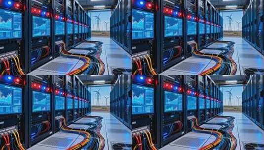 数据中心服务器机房内景高清在线视频素材下载