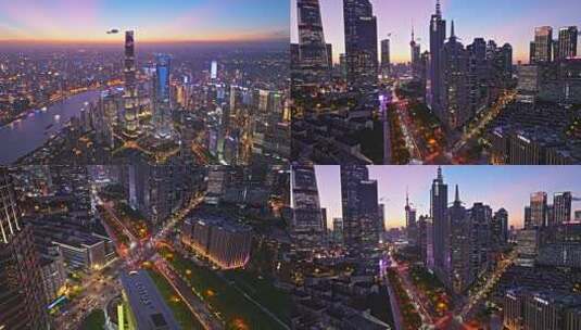 上海浦东夜景 世纪大道夜景高清在线视频素材下载