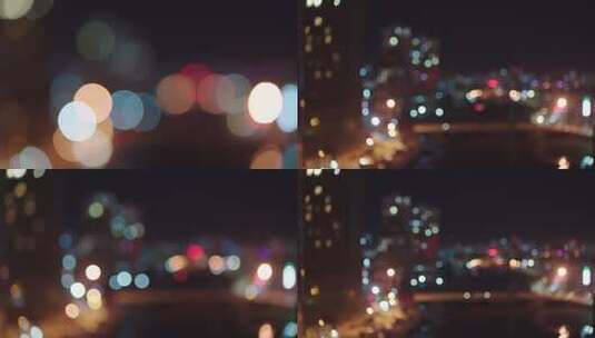 城市夜景光斑模糊画面素材高清在线视频素材下载