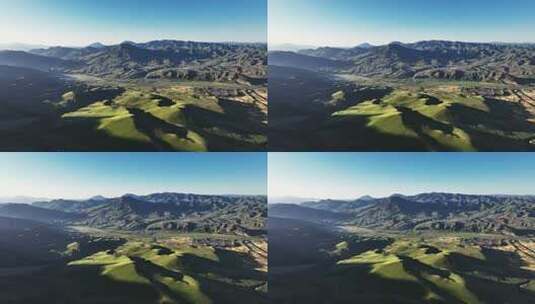 航拍日出阳光下的甘南甘加秘境风光高清在线视频素材下载