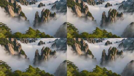 黄山云海壮美全景高清在线视频素材下载