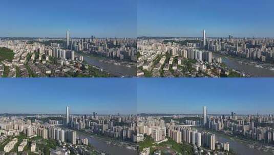 重庆陆海国际中心大景航拍高清在线视频素材下载