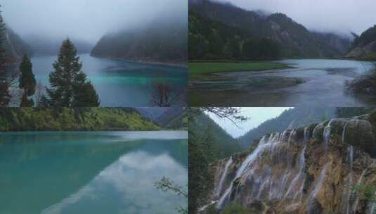 九寨沟山水森林自然风光合集高清在线视频素材下载