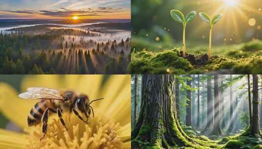 森林生命万物生长高清在线视频素材下载