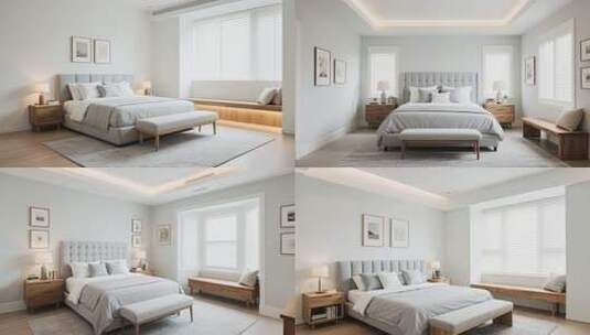 现代简约风格卧室室内素材高清在线视频素材下载