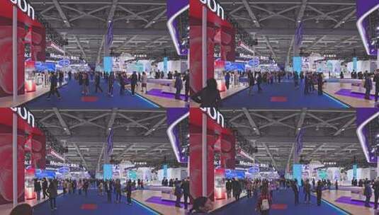 第八届进博会1.1医疗器械及医药保健展区高清在线视频素材下载