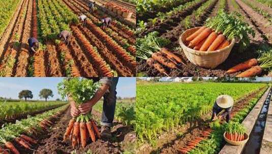 胡萝卜丰收 胡萝卜种植 优质胡萝卜高清在线视频素材下载