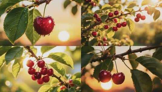新鲜甜美的樱桃视觉盛宴高清在线视频素材下载