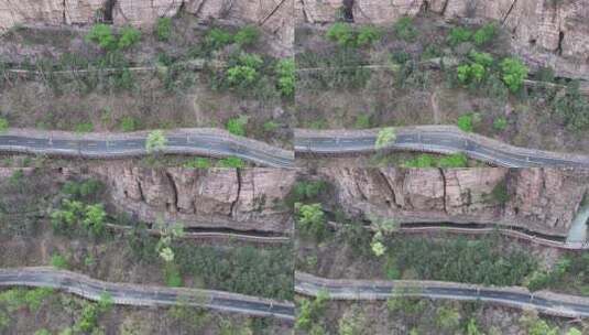 河南省安阳市林州红旗渠青年洞航拍高清在线视频素材下载