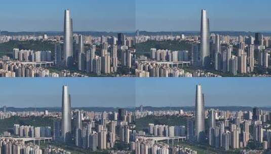重庆陆海国际中心大景航拍高清在线视频素材下载