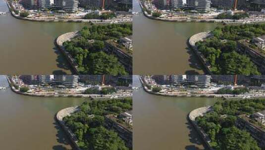 中国广东省广州市荔湾白鹅潭建筑群高清在线视频素材下载