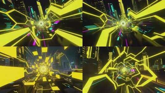 赛博朋克城市穿梭之旅背景视频高清在线视频素材下载