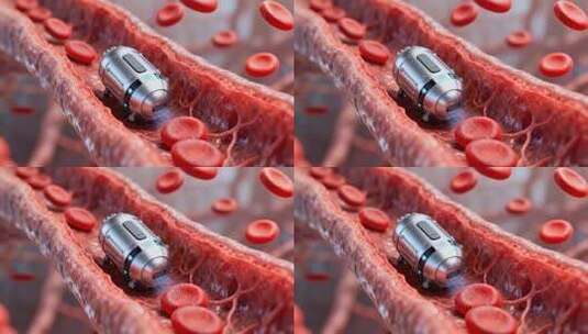 血管内纳米机器人医疗场景高清在线视频素材下载